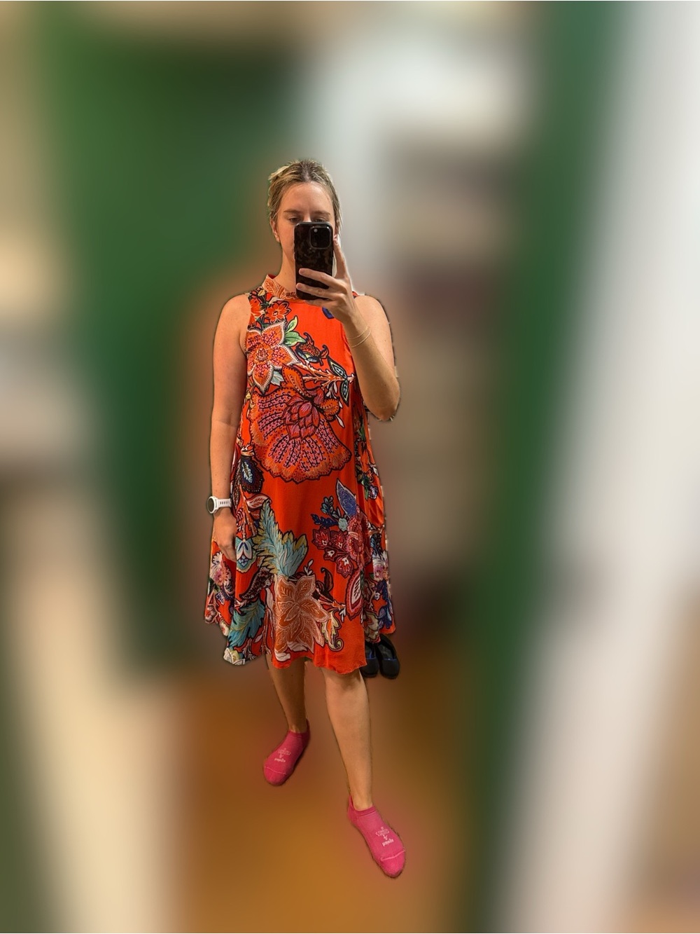 Anthropologie Floral Sleeveless A-Line Dress - Picture 3 of 3